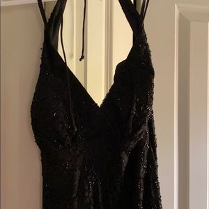 Black halter dress worn 1x
